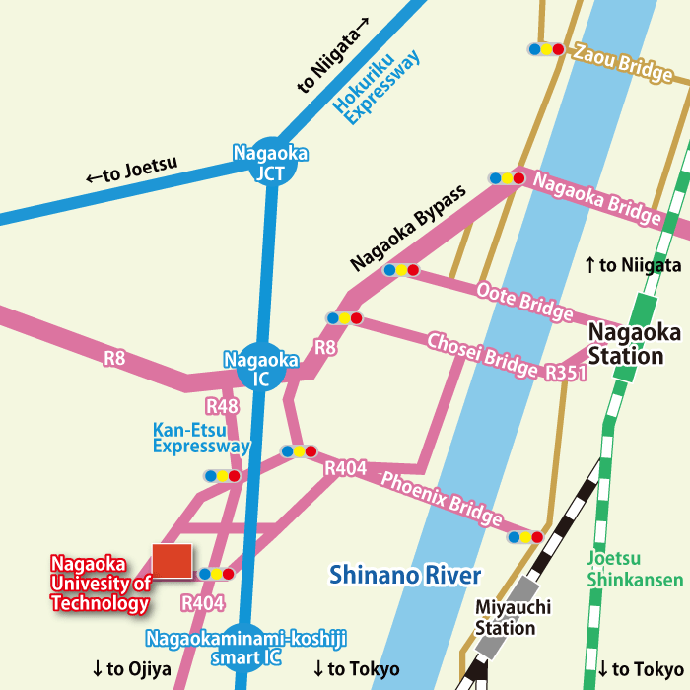 University Location from Nagaoka City