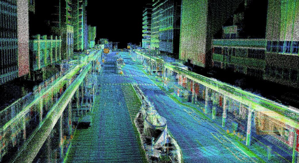 MMSで記録した市街地の3次元点群